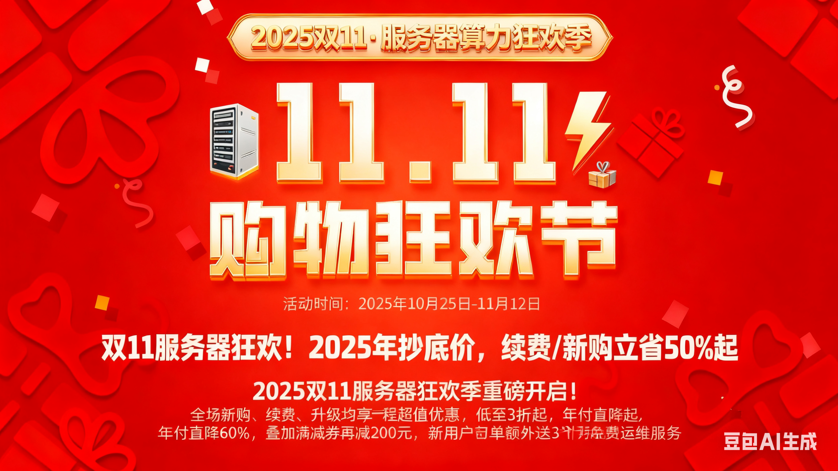 2025 双 11 企业服务器采购节，按需定制 + 免费运维，省钱更省心